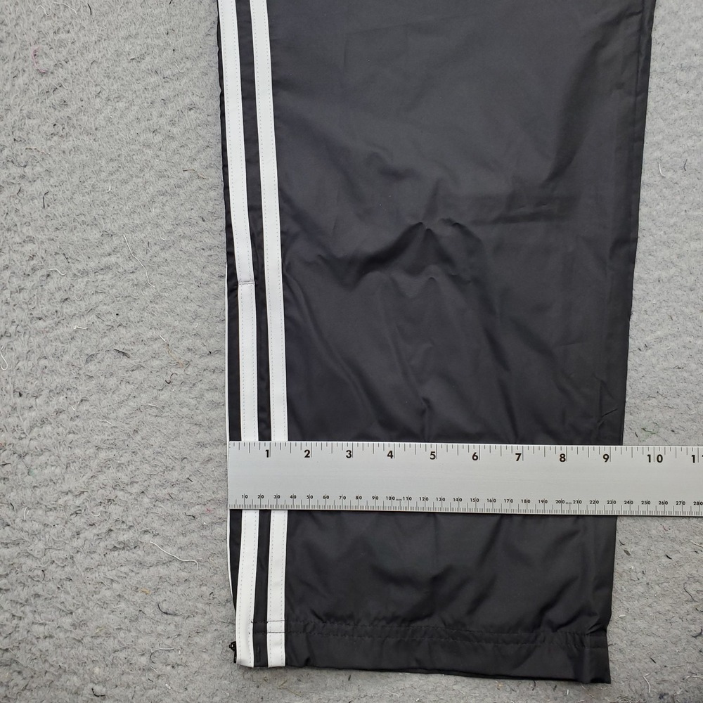 Adidas Track Pants Mens XL Black 3-Stripes Panel Windbreaker Drawstring Waist - Picture 5 of 9